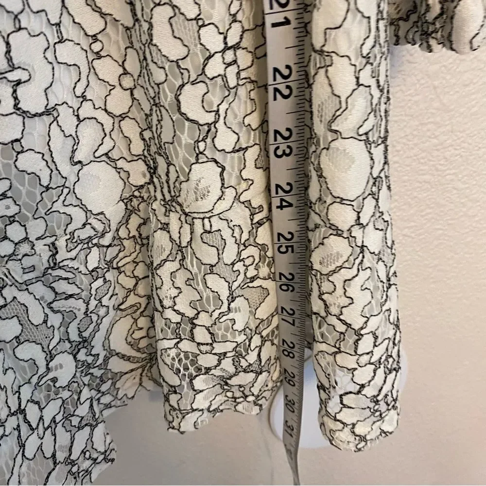 Art Class black and white lace long elastic cuff sleeve girl dress L  10/12
